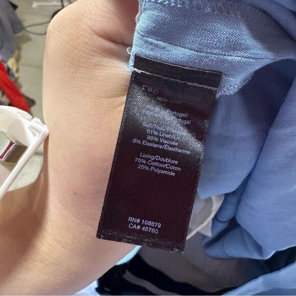 Rag and Bone Light Blue Slim Ankle Linen Pants - Picture 4 of 5